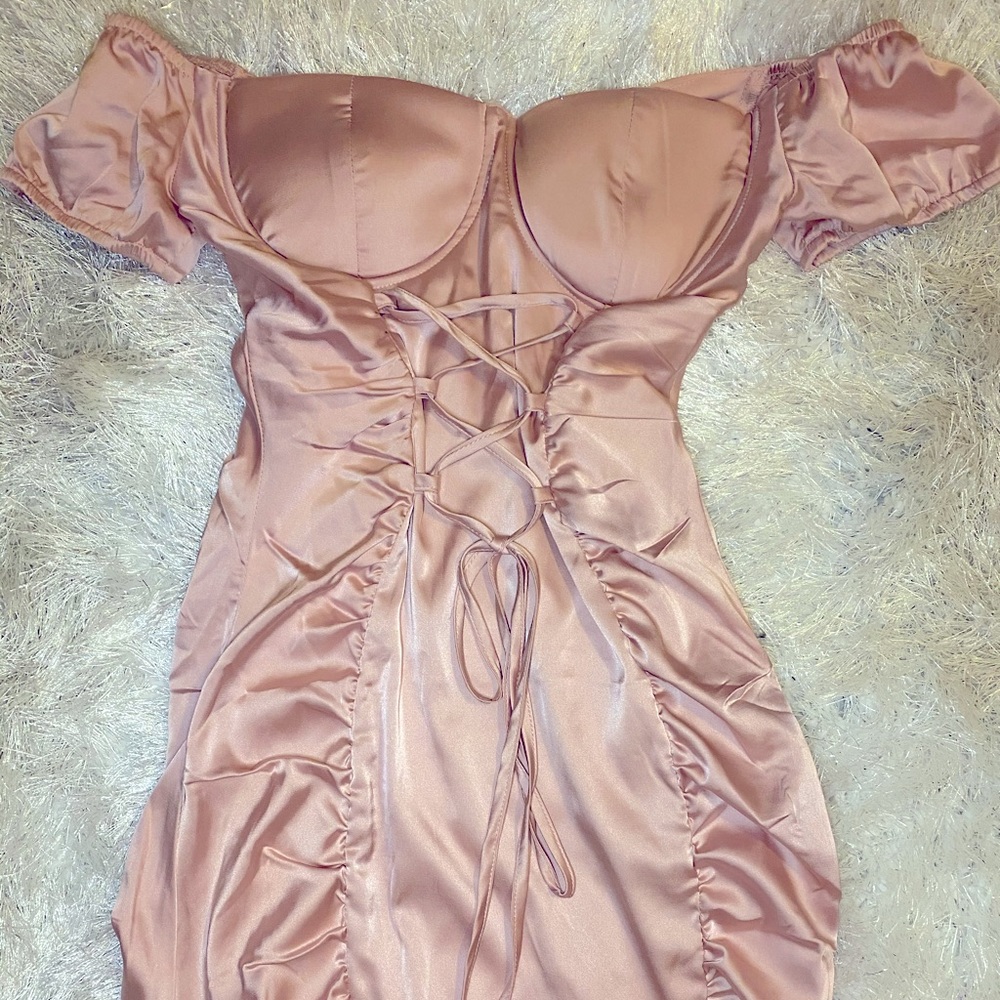 Pink corset mini dress